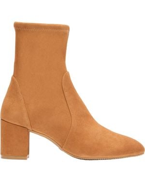 Stuart Weitzman Yuliana Block Heeled Sock Boots - Brown