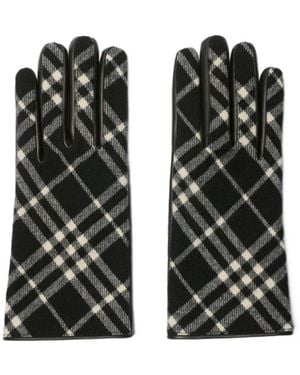 Burberry Check Wool Cashmere Gloves - Black