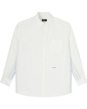 A.P.C. Plaid-Insert Long-Sleeve Shirt - White