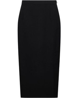 Alessandra Rich Crepe Midi Skirt - Black