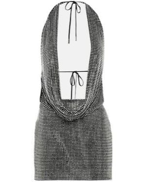 David Koma Cowl Neck Embellished Minidress - Gray