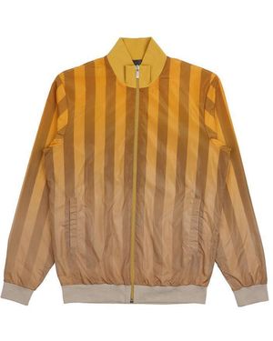 Fendi Striped Zipper Casual Jacket - Brown