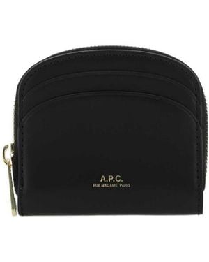 A.P.C. Demi-Lune Mini Compact Wallet - Black