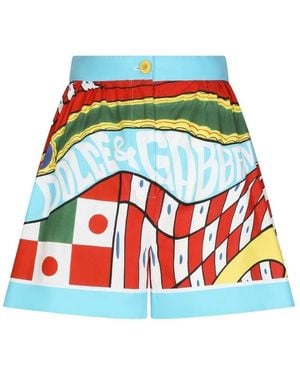 Dolce & Gabbana Carretto-Printed Shorts - Red
