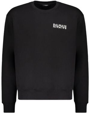 Balmain Logo Crewneck Sweatshirt - Black