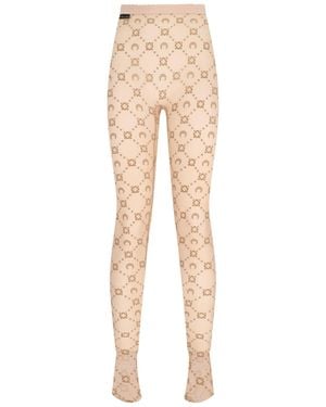 Marine Serre All-Over Moon Printed Tights - White