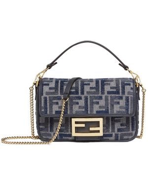 Fendi Dark Ff Chenille Bag - Blue