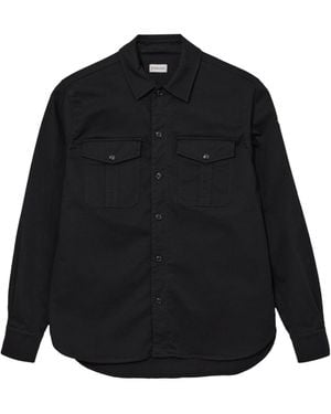 Moncler Logo Patch Gabardine Pocket Overshirt - Black