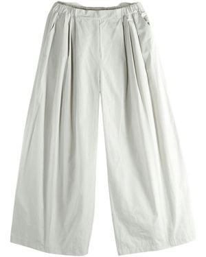 Amomento Pleated Wide-Leg Casual Pants - White