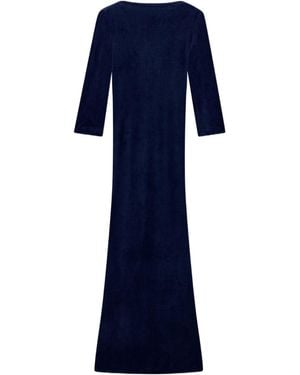Giorgio Armani Twist-Detail Open-Back Midi Dress - Blue