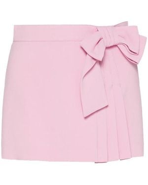 RED Valentino Bow-Embellished Pleated Skorts - Pink