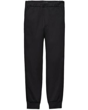 Prada Technical Fleece Trousers With Duchesse Details - Black