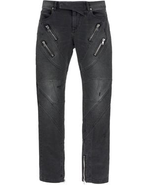 Balmain Destroyed Denim Pants - Gray