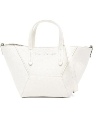 Brunello Cucinelli Duo Mini Top Handle Bag - White