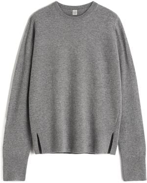 TOTEME Cashmere Crew-Neck Sweater - Gray