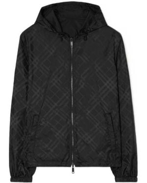 Burberry Reversible Check Newport Hooded Jacket - Black