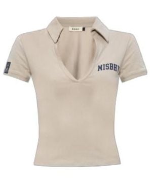 MISBHV Varsity V-Neck Polo Top - White