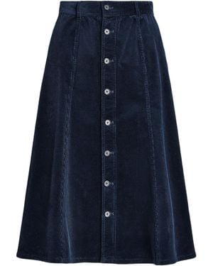 Ralph Lauren Polo Corduroy A-Line Midi Skirt - Blue