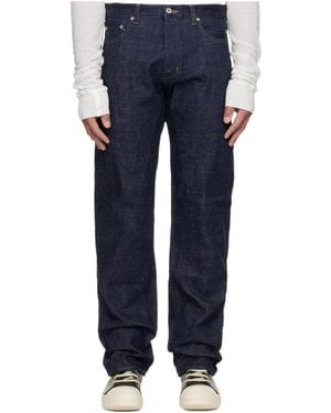 Rick Owens Non-Stretch Straight Leg Jeans - Blue