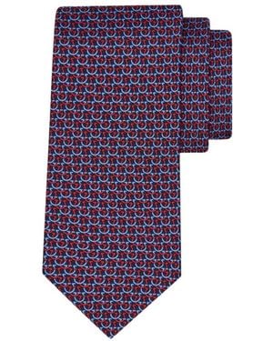 Ferragamo Gancini Links Print Silk Tie - Purple