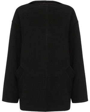 MM6 by Maison Margiela Boat-Neck Oversized Sweatshirt - Black