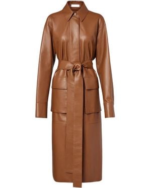 JOSEPH Okabe Leather Coat - Brown