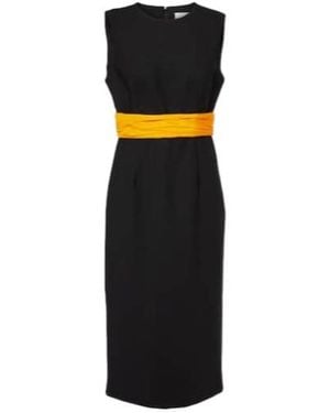 Carolina Herrera Wool Cocktail Dress - Black