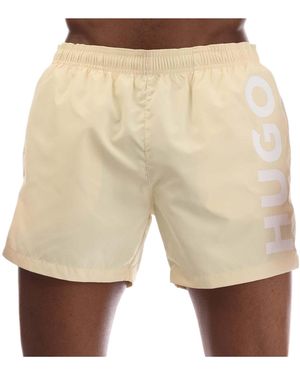 BOSS Abas Logo Print Swim Shorts - Natural