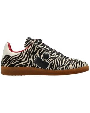 Isabel Marant Bryce-Print Leather Sneakers - Black