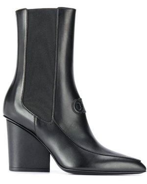 Ferragamo Logo Boots - Black