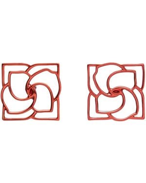 Magda Butrym Square Logo Earrings - Red
