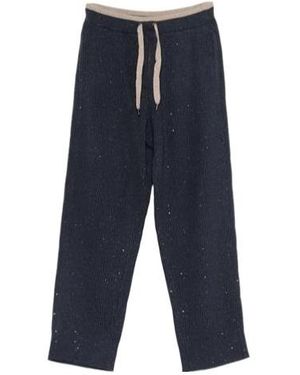 Brunello Cucinelli Drawstring Casual Pants - Blue