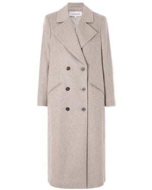 Veronica Beard Seth Dickey Double-Breasted Coat - Natural