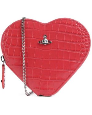 Vivienne Westwood Orb Logo Heart-Shape Crossbody Bag - Red