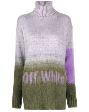Off-White c/o Virgil Abloh Helvetica Logo Turtleneck Jumper - Purple