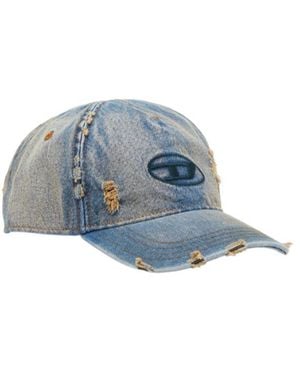 DIESEL C-Enic Frayed Detailed Denim Cap - Blue