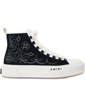 Amiri Color-Blocked High-Top Casual Shoes - Black