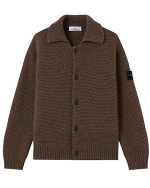Stone Island Loose-Fit Collared Jumper With Back Raglan Sleeves - Brown