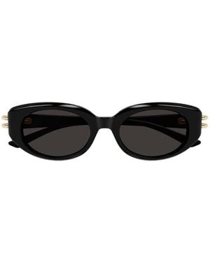 McQueen Eyewear Oval Frame Sunglasses - White