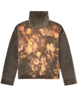 DIESEL M Ciura Floral Print Jumper - Brown