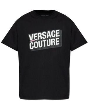Versace Jeans Couture Couture Logo Printed Crewneck T-Shirt - Black