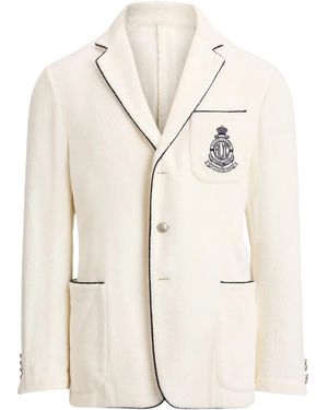 Ralph Lauren Embroidered Terry Blazer - Natural