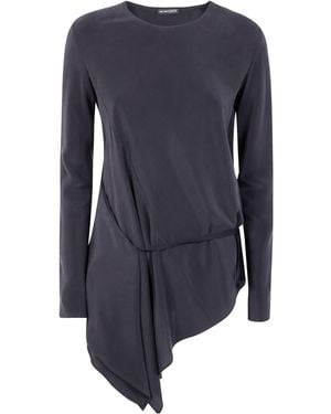 Ann Demeulemeester Deana Draped Asymmetric Top - Blue