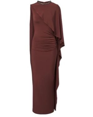 Roland Mouret Crystal-Embellished Jersey Maxi Dress - Purple