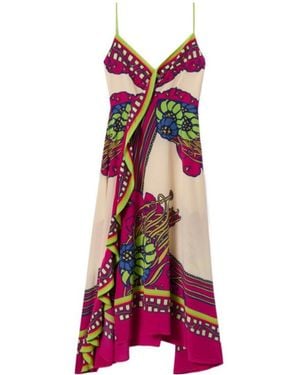La DoubleJ Floral Midi Dress - Purple