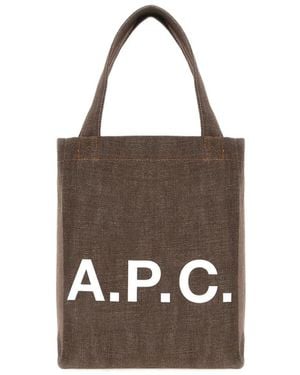 A.P.C. Logo Top Handle Tote Bag - Brown