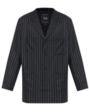 Y-3 Pinstripe Refined Chore Coat - Blue