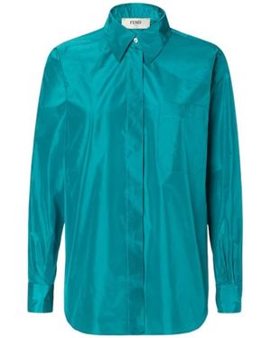 Fendi Long Sleeved Oversized Shirt - Blue