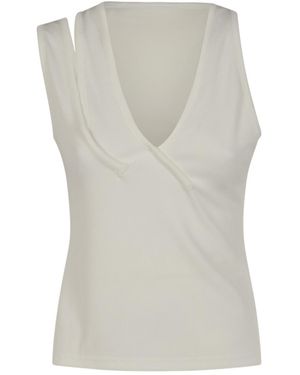 Christopher Esber Asymmetric Ribbed Tank Top - Grey