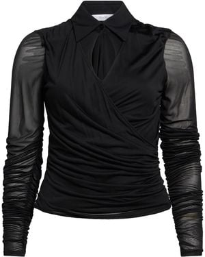 Max Mara Solid-Color Long-Sleeve Shirt - Black